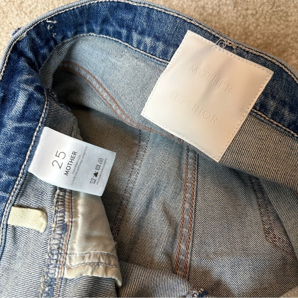 New Mother The Dazzler Yoke Front Ankle in Wild Calling Jeans Size 25 - Picture 6 of 9